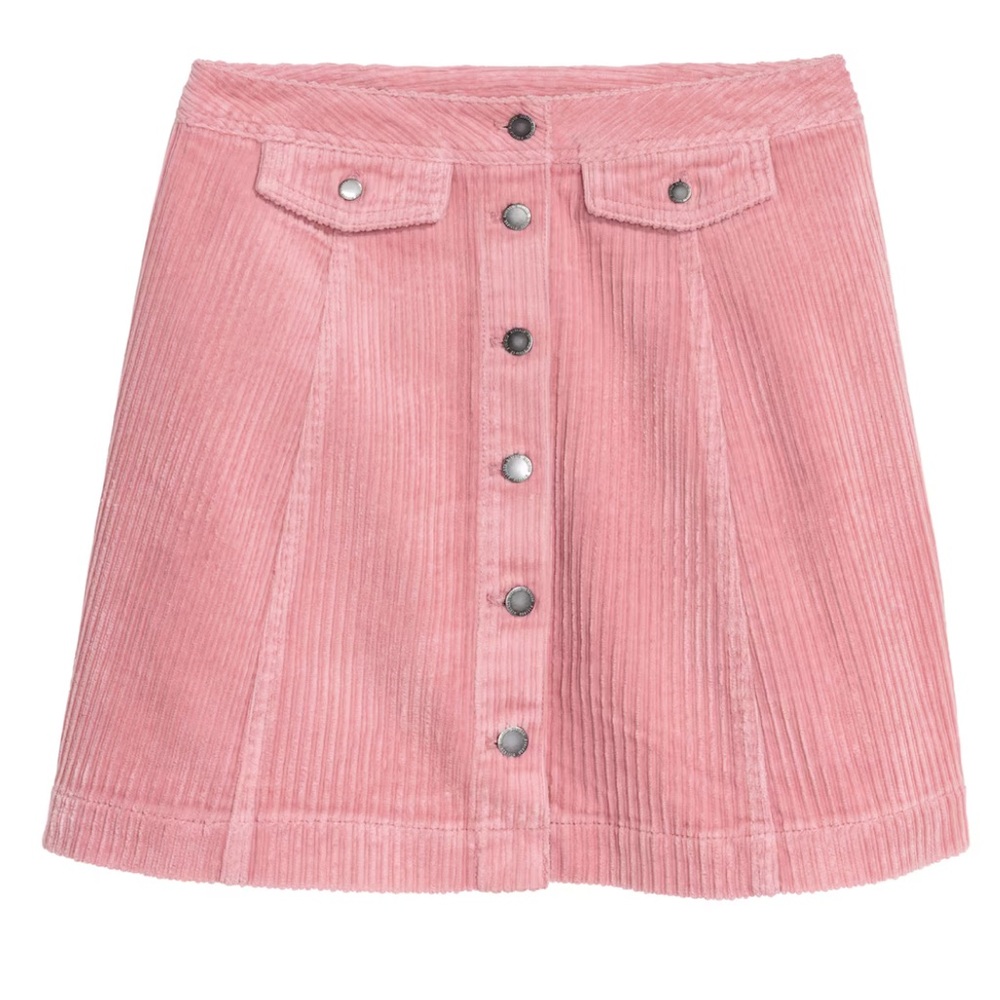 DIVIDED H&M Short skirt Pink/corduroy - Ladies Size 10 - Picture 1 of 9